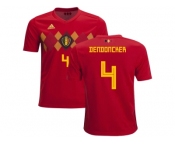 Belgium #4 Dendoncker Home Kid Soccer Country Jersey
