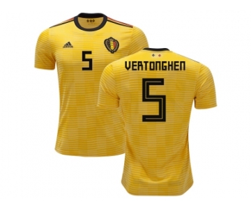 Belgium #5 Vertonghen Away Kid Soccer Country Jerseys