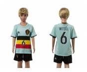 Belgium #6 Witsel Away Kid Soccer Country Jersey