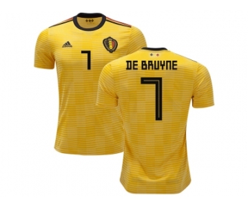 Belgium #7 De Bruyane Away Kid Soccer Country Jersey