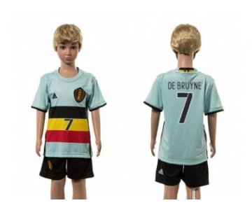 Belgium #7 De Bruyne Away Kid Soccer Country Jersey