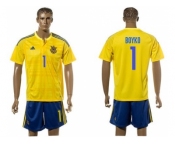 Ukraine #1 Boyko Home Soccer Country Jersey
