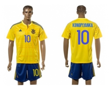 Ukraine #10 Konoplyanka Home Soccer Country Jersey
