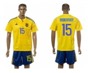 Ukraine #15 Budkivskiy Home Soccer Country Jersey