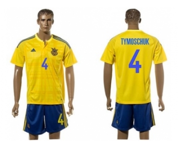 Ukraine #4 Tymoschuk Home Soccer Country Jersey