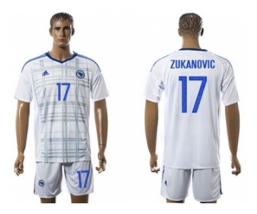 Bosnia Herzegovina #17 Zukanovic Away Soccer Country Jersey