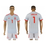 Spain #1 Casillas Away Soccer Country Jersey