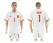 Spain #1 Casillas Away Soccer Country Jersey