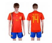 Spain #14 Alonso Home Soccer Country Jersey