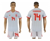 Spain #14 Fernandez Away Soccer Country Jersey