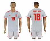 Spain #18 Jordi Alba Away Soccer Country Jersey