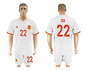 Spain #22 Isco Away Soccer Country Jersey