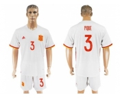 Spain #3 Pique Away Soccer Country Jersey