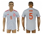 Spain #5 Sergio Away Soccer Country Jersey1
