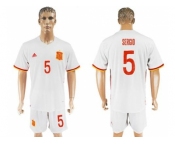 Spain #5 Sergio Away Soccer Country Jersey