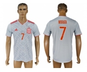 Spain #7 Morata Away Soccer Country Jersey1