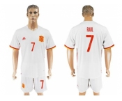 Spain #7 Raul Away Soccer Country Jersey
