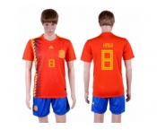Spain #8 Xavi Home Soccer Country Jersey
