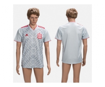 Spain Blank Grey Training Soccer Country Jersey