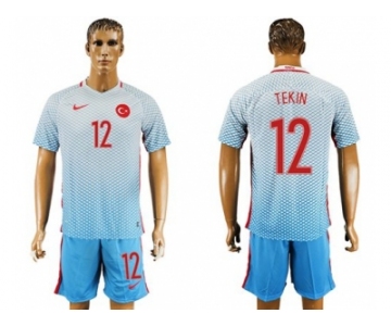 Turkey #12 Tekin Away Soccer Country Jersey