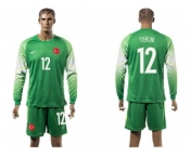 Turkey #12 Tekin Green Goalkeeper Long Sleeves Soccer Country Jersey