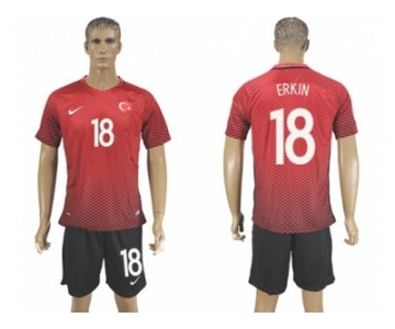 Turkey #18 Erkin Home Soccer Country Jersey