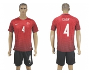 Turkey #4 Calik Home Soccer Country Jersey