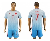 Turkey #7 Gonul Away Soccer Country Jersey
