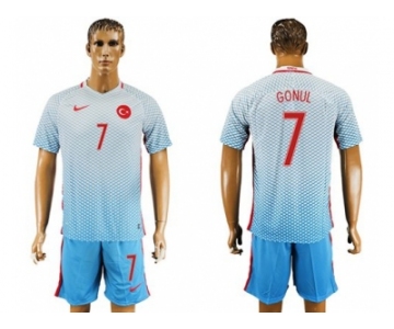 Turkey #7 Gonul Away Soccer Country Jersey