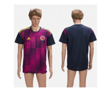 Colombia Blank Purple Training Soccer Country Jersey