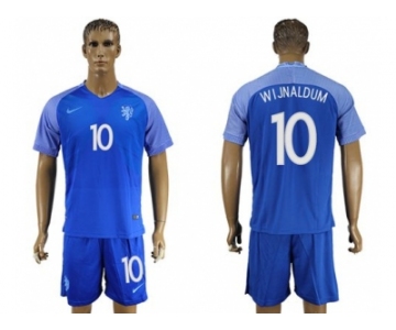 Holland #10 Wijnaldum Away Soccer Country Jersey