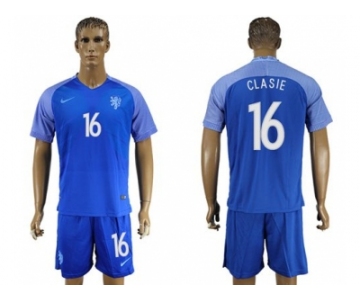 Holland #16 Clasie Away Soccer Country Jersey