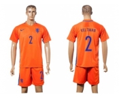 Holland #2 Veltman Home Soccer Country Jersey