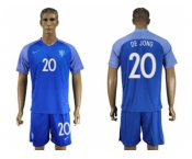 Holland #20 De Jong Away Soccer Country Jersey