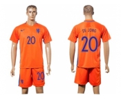 Holland #20 De Jong Home Soccer Country Jersey