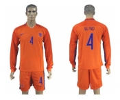 Holland #4 Blind Home Long Sleeves Soccer Country Jersey