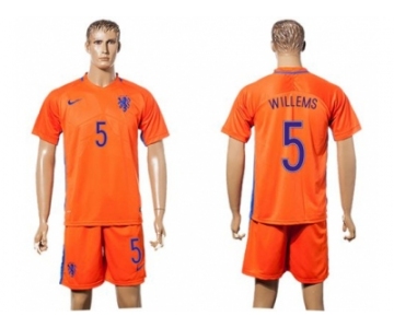 Holland #5 Willems Home Soccer Country Jersey