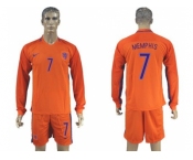 Holland #7 Memphis Home Long Sleeves Soccer Country Jersey1