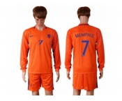 Holland #7 Memphis Home Long Sleeves Soccer Country Jersey