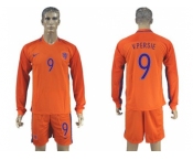 Holland #9 V.persie Home Long Sleeves Soccer Country Jersey1