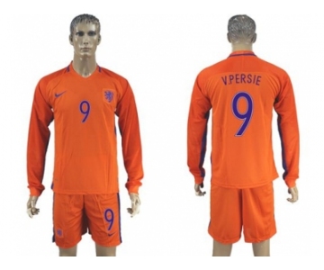 Holland #9 V.persie Home Long Sleeves Soccer Country Jersey1
