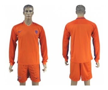Holland Blank Home Long Sleeves Soccer Country Jersey1