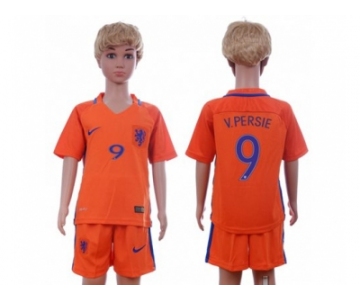 Holland #9 V.persie Home Kid Soccer Country Jersey