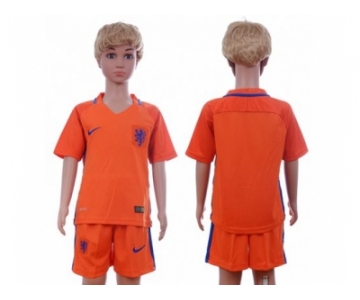 Holland Blank Home Kid Soccer Country Jersey