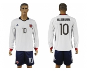 Colombia #10 Valderrama Away Long Sleeves Soccer Country Jersey