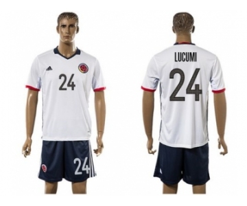 Colombia #24 Lucumi Away Soccer Country Jersey