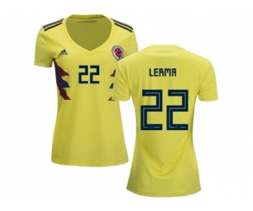 Women Colombia #22 Lerma Home Soccer Country Jersey