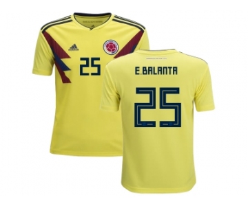 Colombia #25 E.Balanta Home Kid Soccer Country Jersey