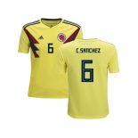 Colombia #6 C.Sanchez Home Kid Soccer Country Jersey