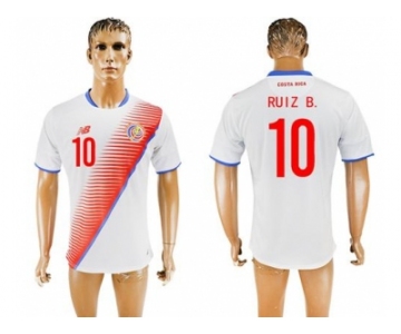 Costa Rica #10 Ruiz B. Away Soccer Country Jersey